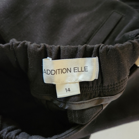 Addition Elle Black Wide Leg Trousers Pants High Rise Elastic Waist Plus Size 14 - Picture 7 of 11